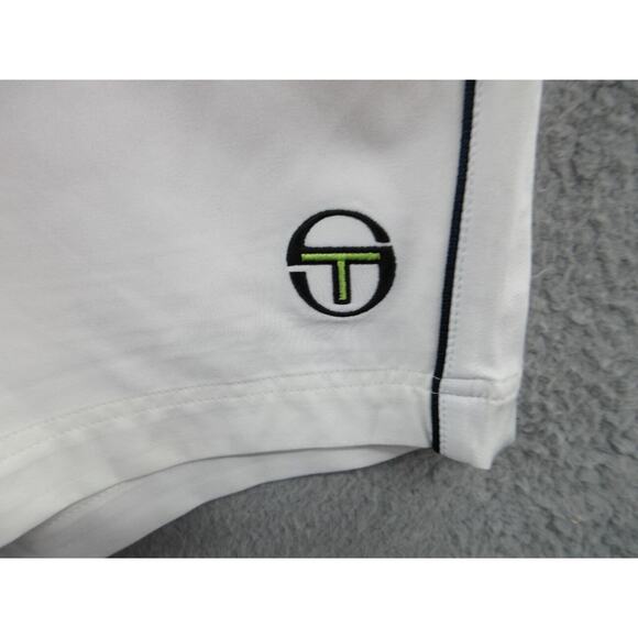 NWOT Sergio Tacchini TCP Shorts Mens Size 3XL Mesh Lined WHITE NAVY BLUE Shorts - Picture 3 of 11
